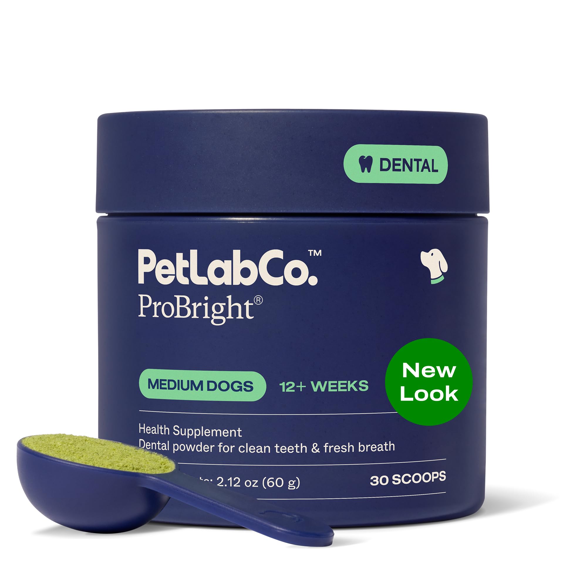 PetLab Co ProBright polvo dental tartaro: limpieza avanzada para dientes más brillantes.