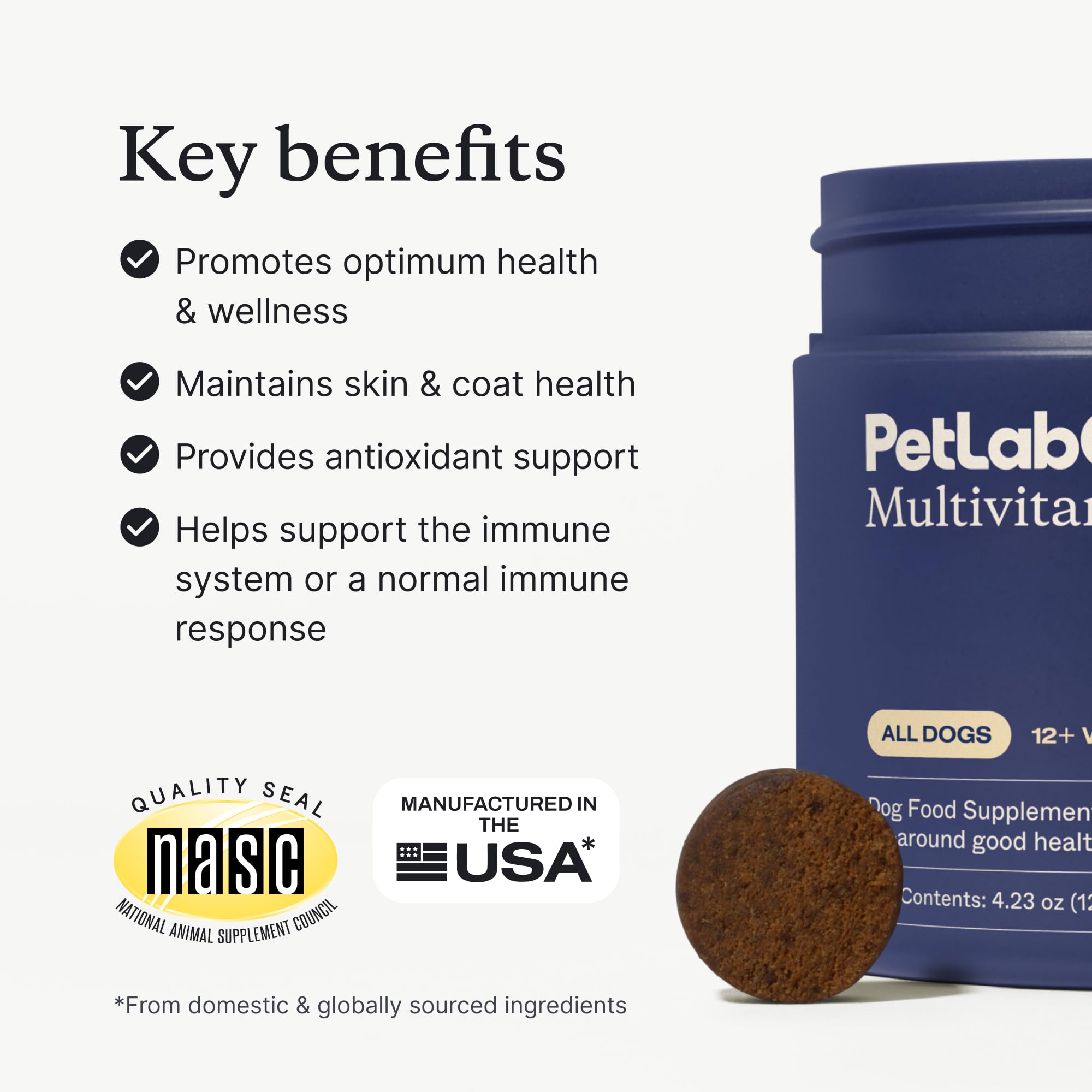 PetLab Co. ingredientes clave para el bienestar general de perros