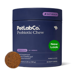 PetLab Co. probióticos para perros en caja, apoyo digestivo para perros grandes.