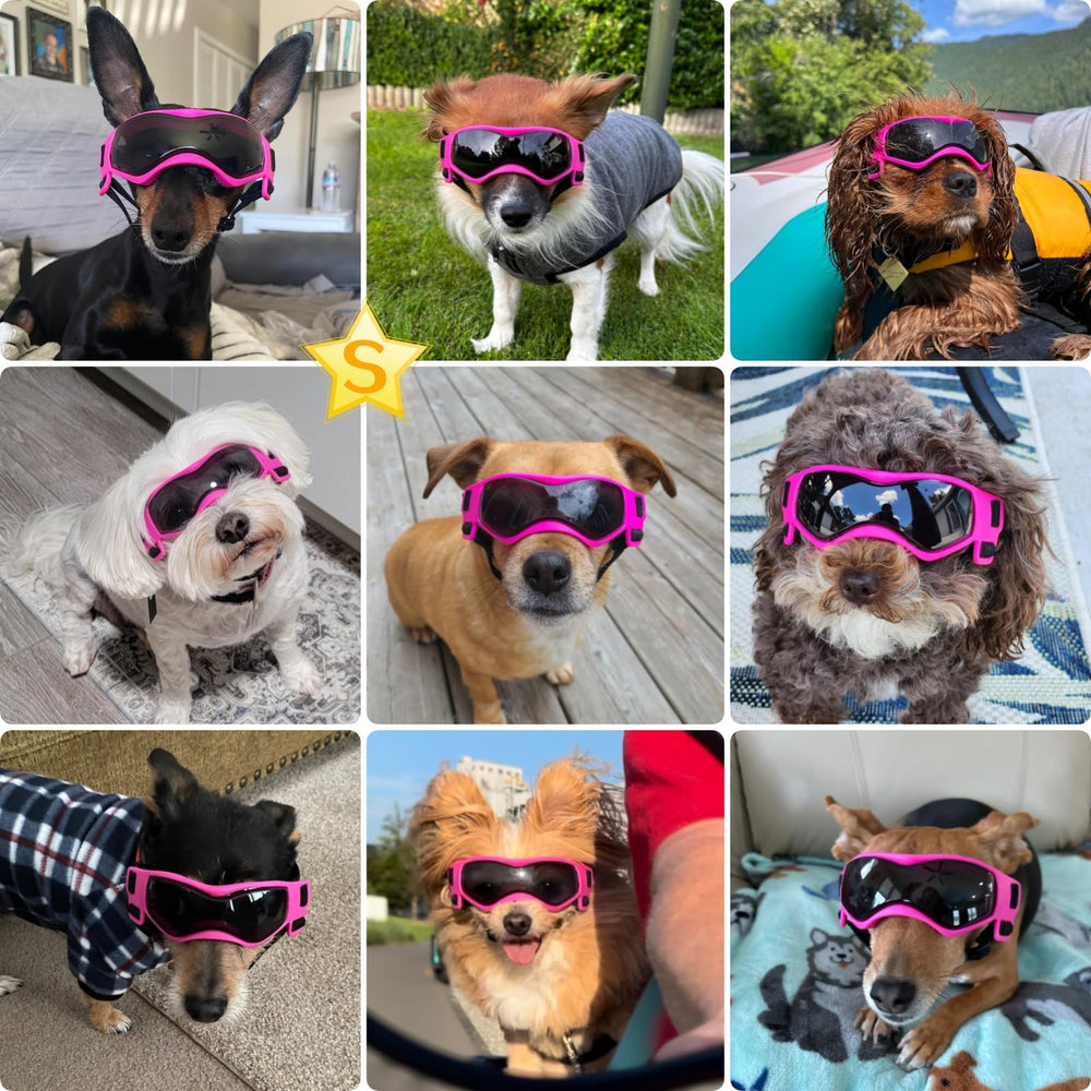 PETLESO lentes policarbonato UV rosa, protección al sol para perros