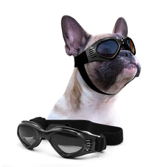 PETLESO gafas para perro mediano, vista frontal, protección contra viento y UV.