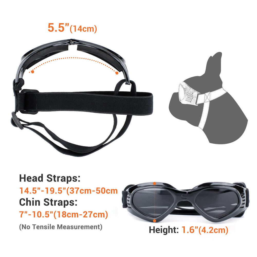 PETLESO gafas para perro mediano, lentes duros, mayor durabilidad durante actividades.