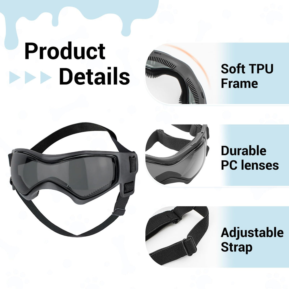 Lentes policarbonato PETLESO con proteccion ultravioleta para la mirada del perro.