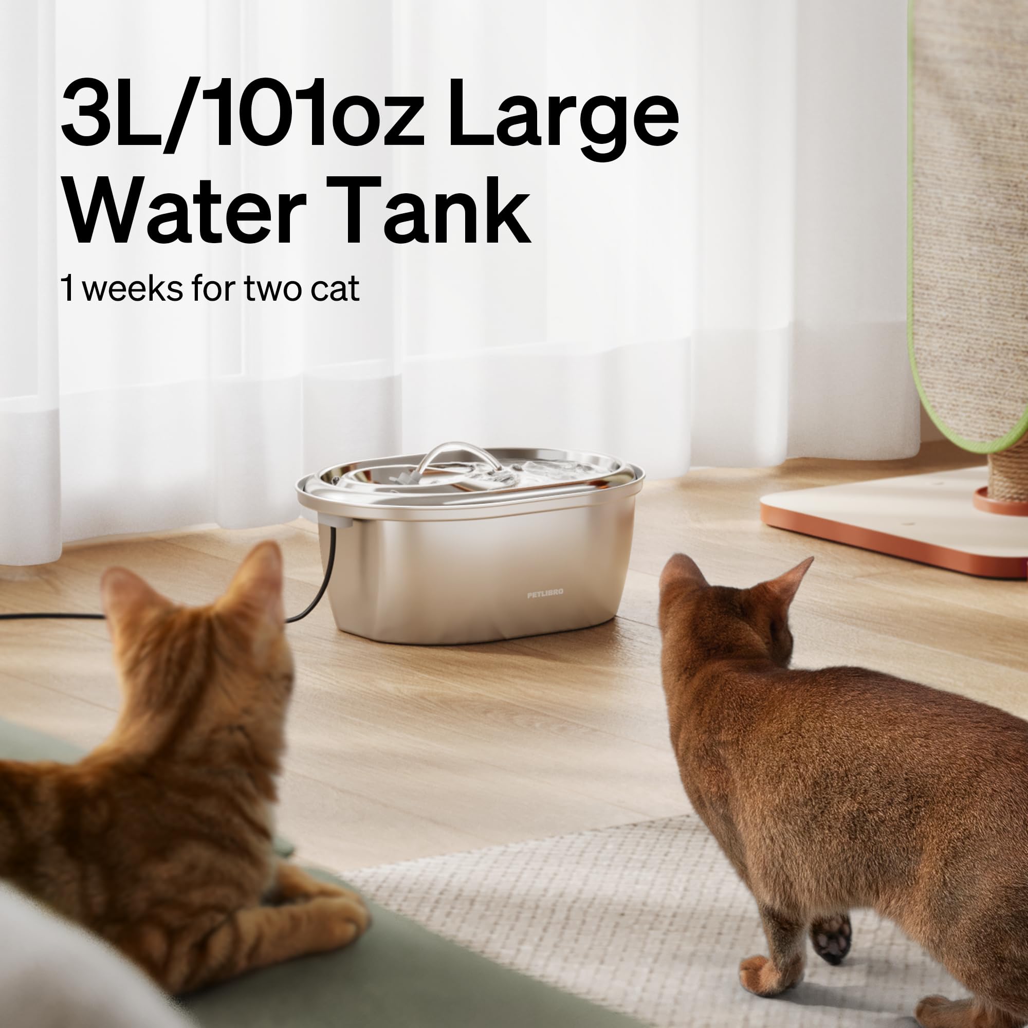 PETLIBRO bebedero gato doble filtración, agua más limpia para beber.