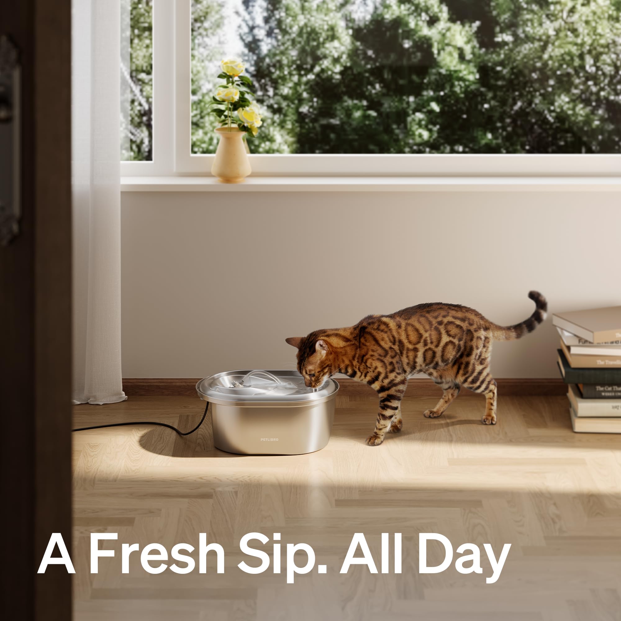 PETLIBRO bebedero con filtro reemplazable, agua fresca y limpia mediante filtración.