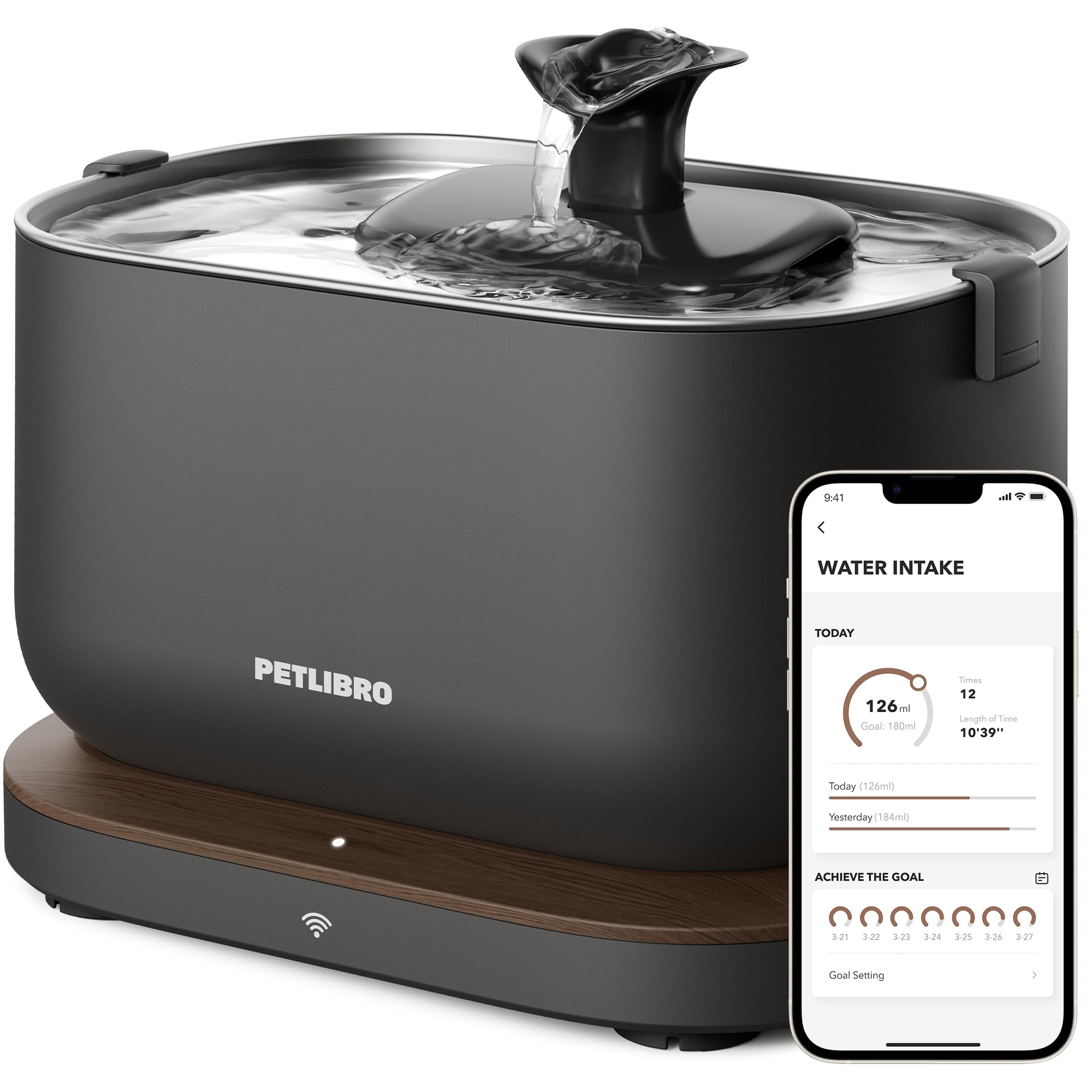 PETLIBRO Dockstream fuente de agua para gatos con flujo constante.