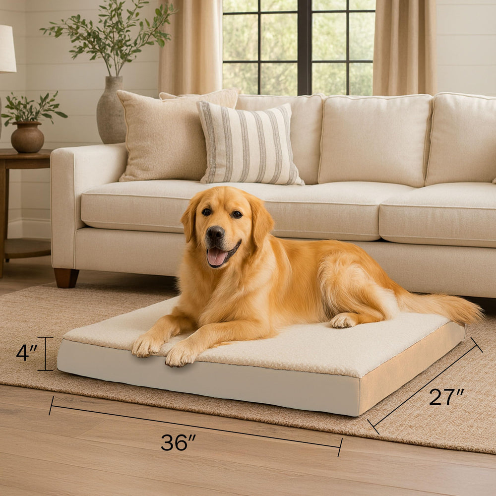 Cama PETMAKER con dos capas de espuma alta densidad para soporte estable.