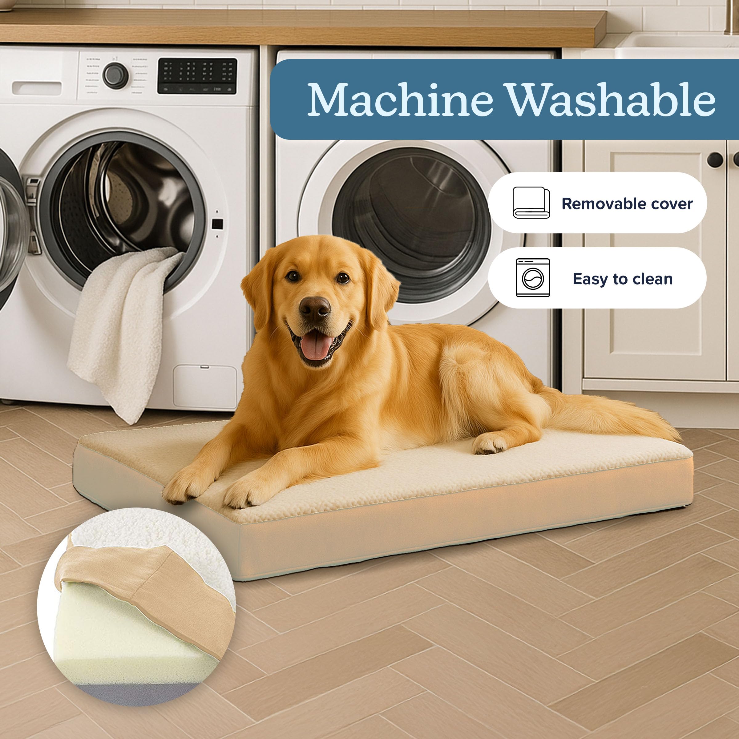 Funda sherpa lavable de PETMAKER para limpieza fácil y calidez.