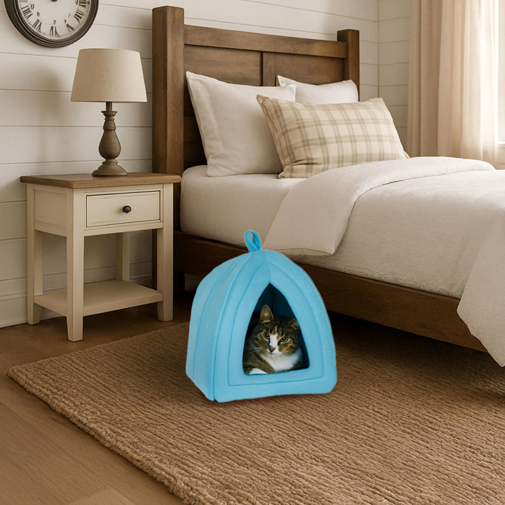 PETMAKER cama-gato admite lavado a mano en agua fría para limpieza práctica.