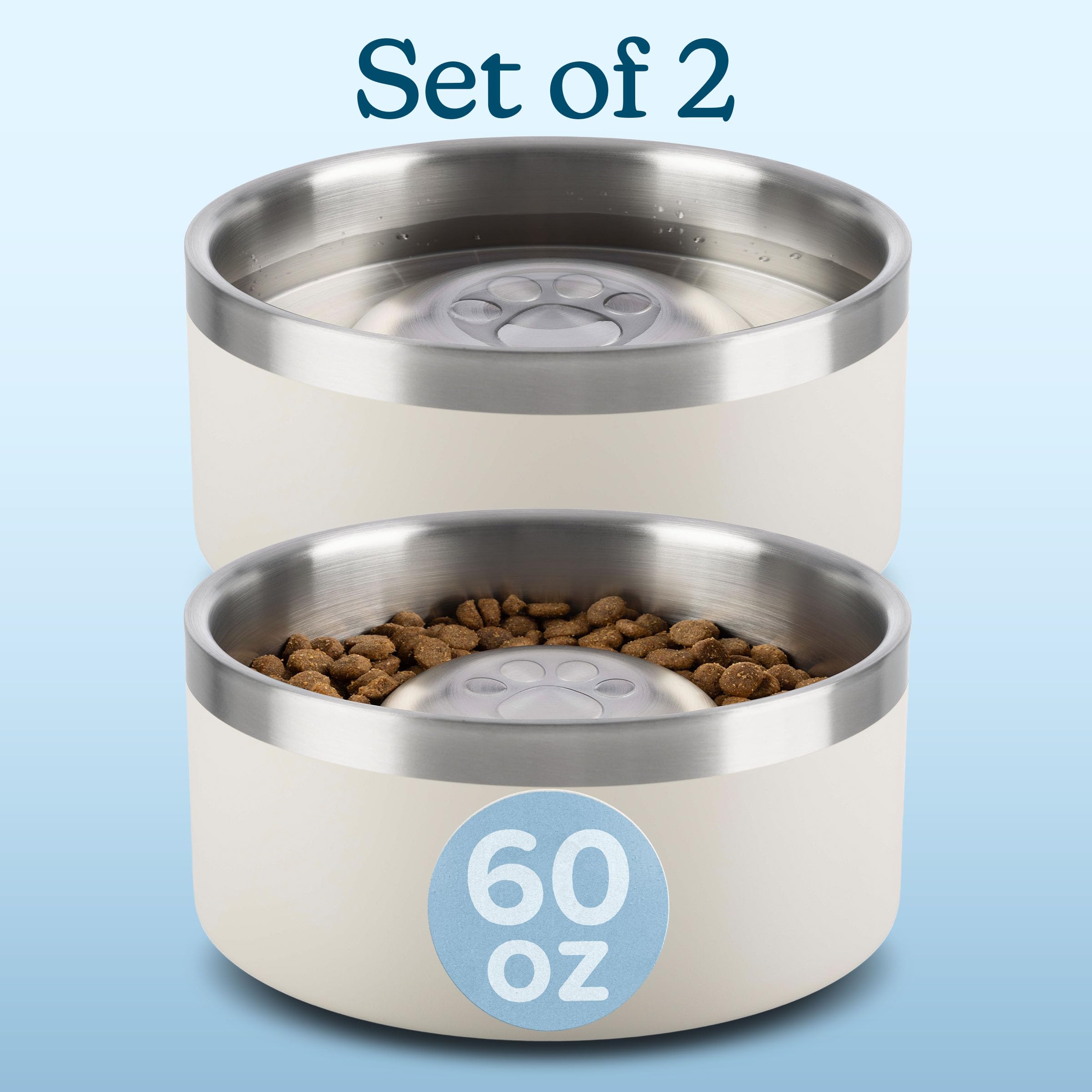PETMAKER tazones anti-derrame en acero inoxidable, evitan salpicaduras.