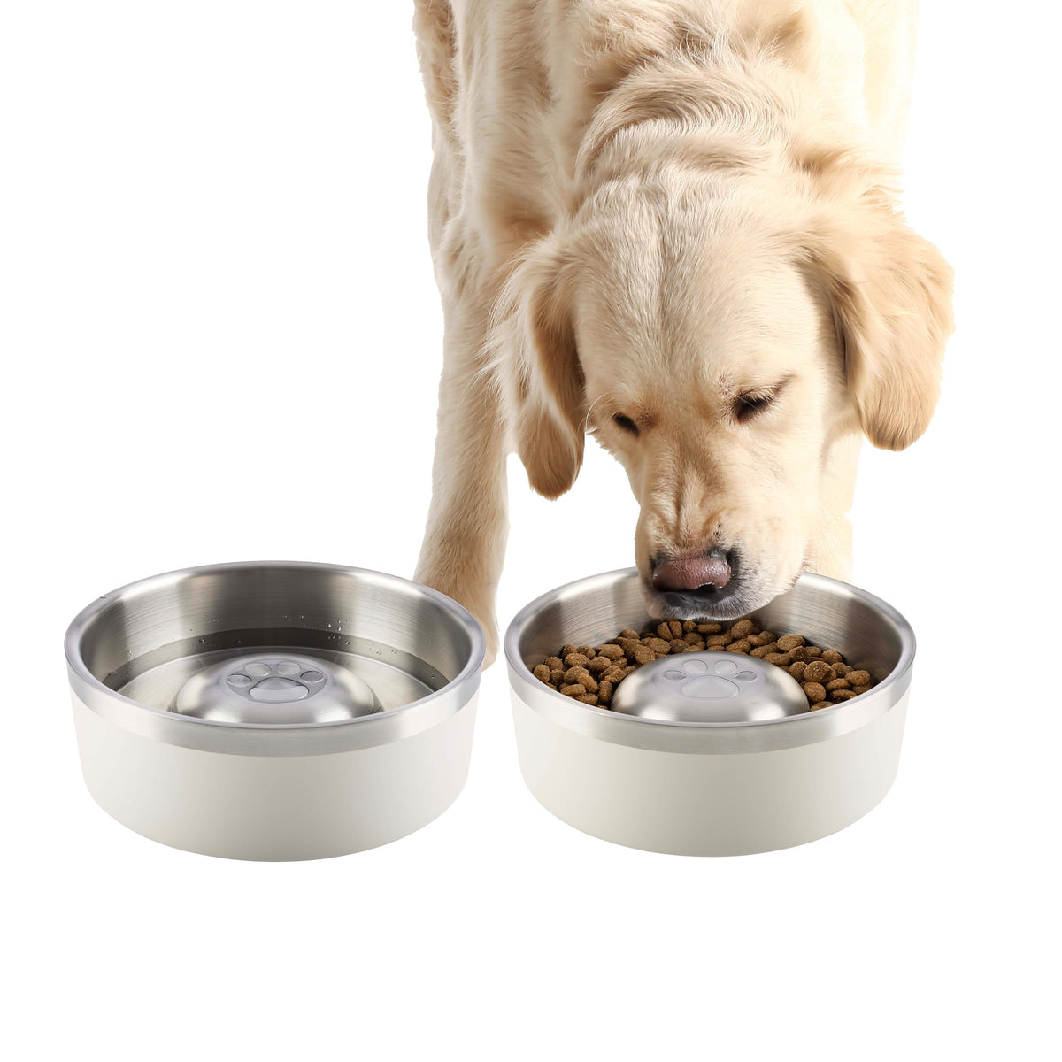 PETMAKER tazones lentos para perro, acero inoxidable, 60oz cada uno para comidas pausadas.