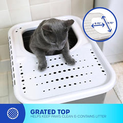 Petmate caja de arena con entrada superior amplia facilita el acceso incluso a gatos grandes.