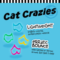 Petmate Cat Crazies, juguete interactivo rosa neón, estimula persecución y juego improvisado.