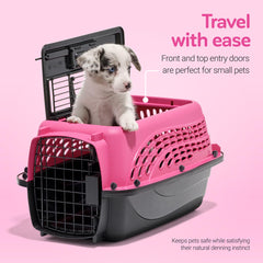 Petmate jaula con ventilación 360°, aire fresco y visibilidad total.