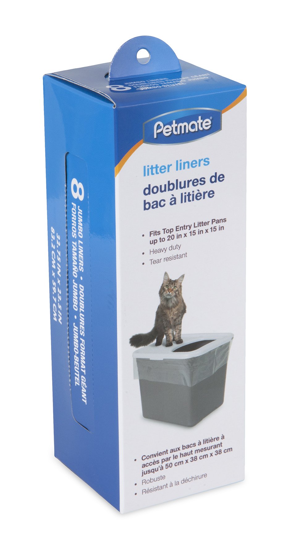 Petmate material resistente para caja de arena de entrada superior gris oscuro