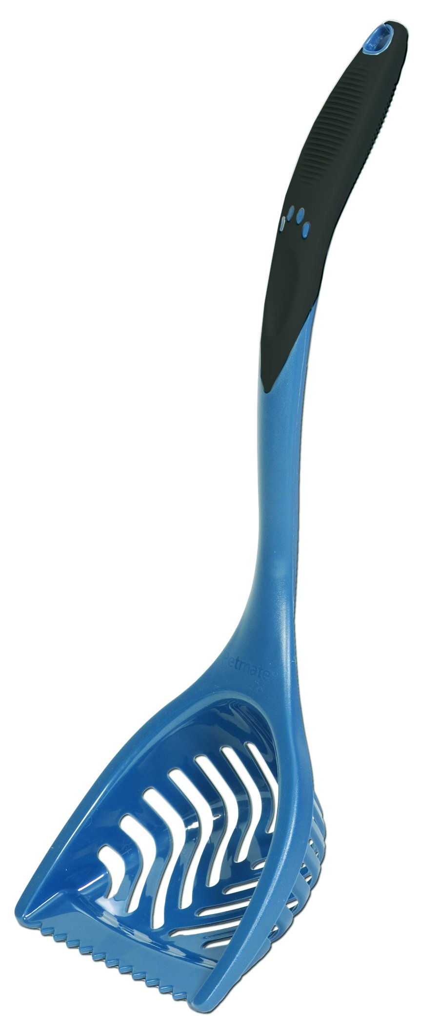 Petmate pala para arena con mango ergonómico para un agarre seguro.