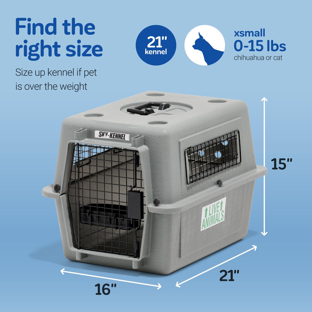 Petmate Sky Kennel incluye accesorios de viaje para una experiencia más sencilla.