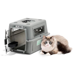Petmate Sky Kennel, diseño EcoTEC, plástico duradero para uso repetido.