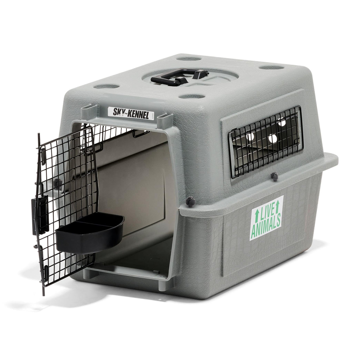 Petmate Sky Kennel, puerta con pestillo seguro para transporte tranquilo de tu mascota.