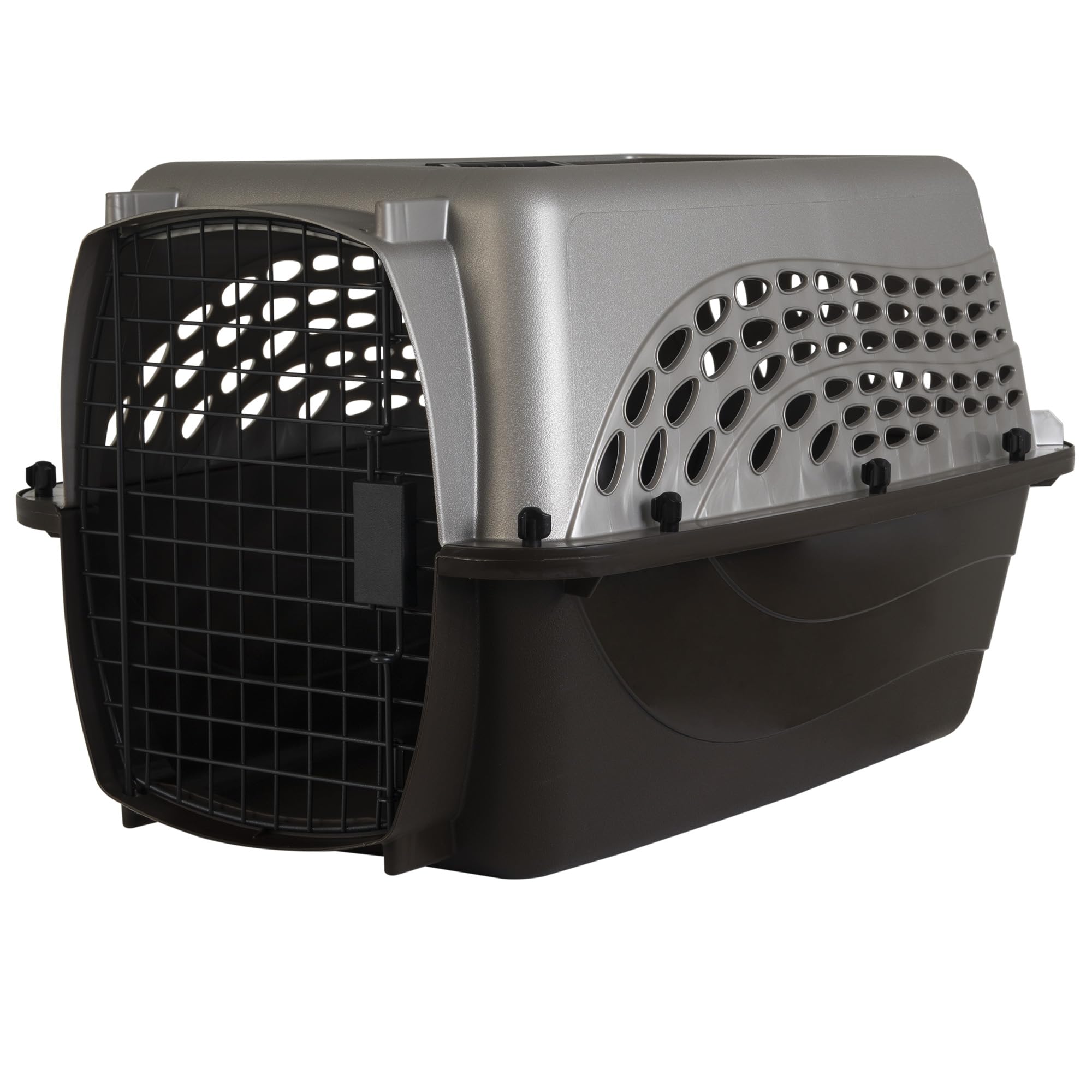 Transportín Petmate con puerta frontal para acceso cómodo.