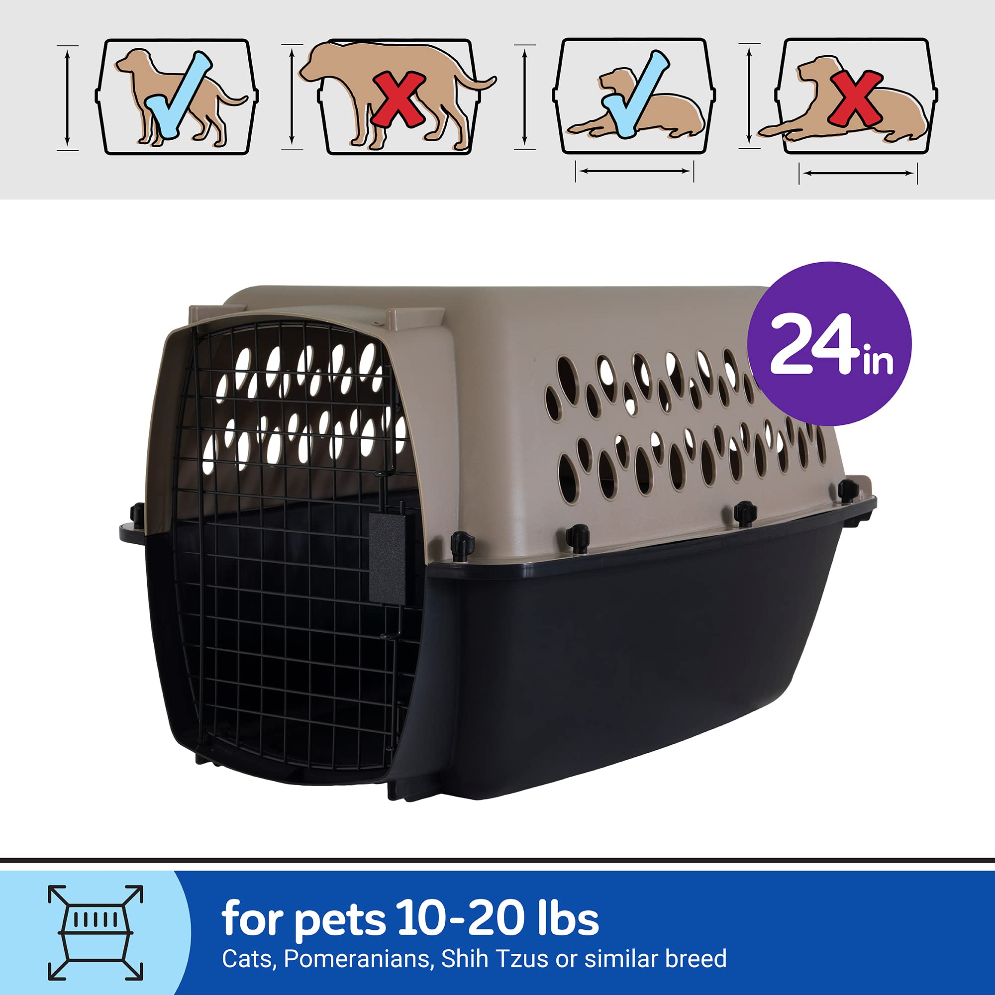 Petmate Vari Dog Kennel cierre facil de apertura para uso diario.