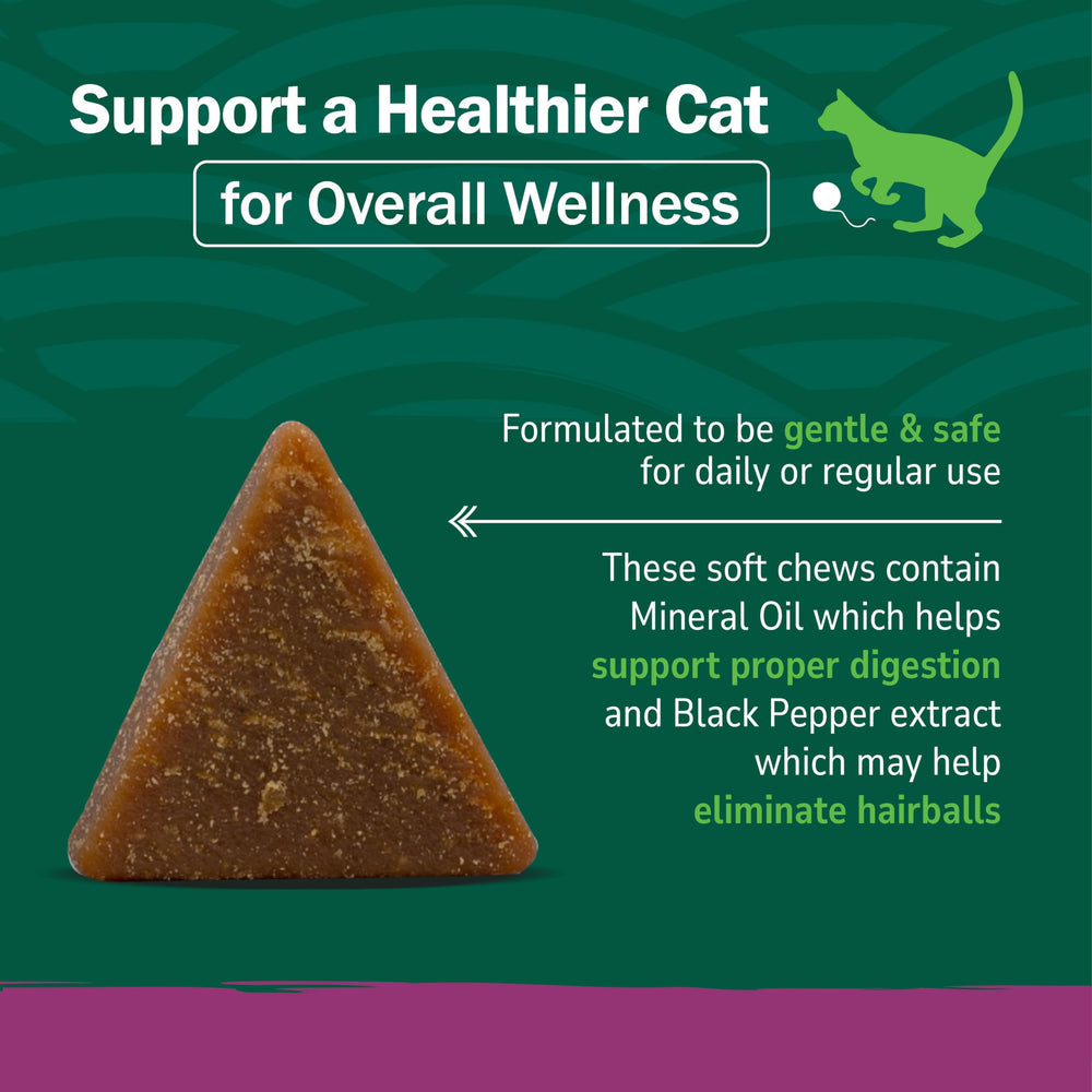 PetNC Hairball Soft Chews, aceite mineral para apoyo natural de bolas de pelo.