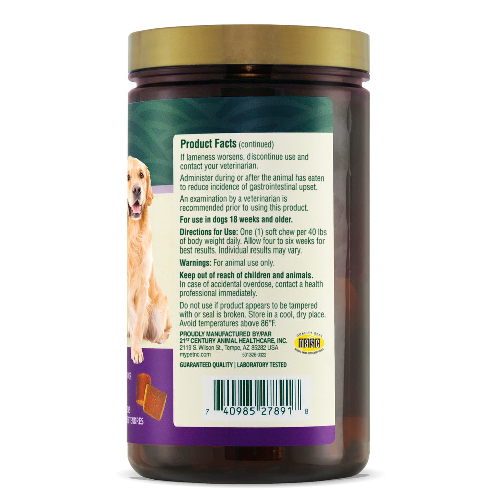 PetNC Natural Care Hip y Joint Mega Soft Chews, sabor agradable que facilita la rutina diaria.