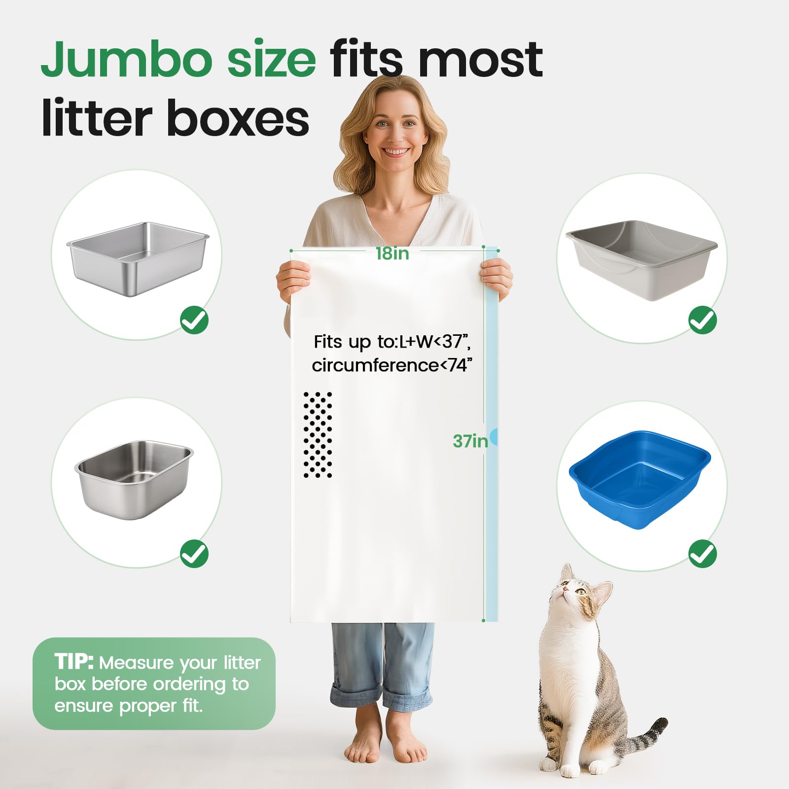 PETOCAT diseño sobredimensionado 37x18 para areneros grandes