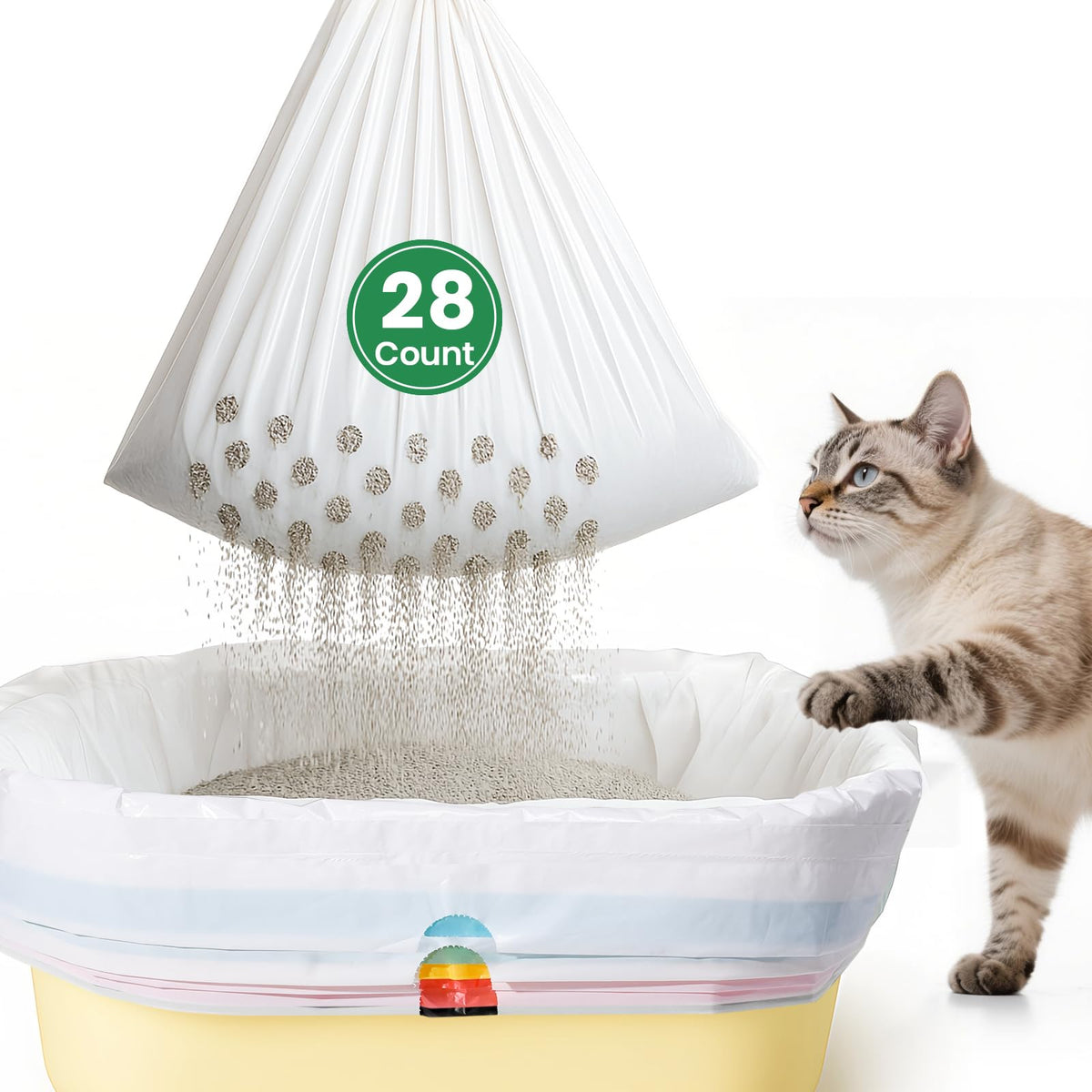 PETOCAT bolsas para arenero con sistema de 7 días, cambio semanal fácil
