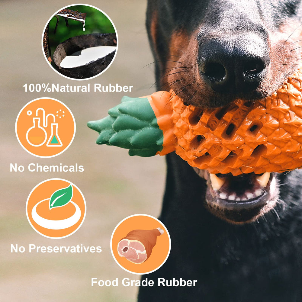 PETOPIA juguete piña con sabor, distracción saludable para perros