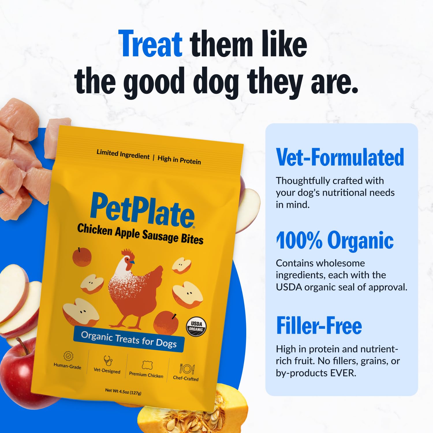 PetPlate paquete individual de 4.5 onzas, snack práctico para llevar.