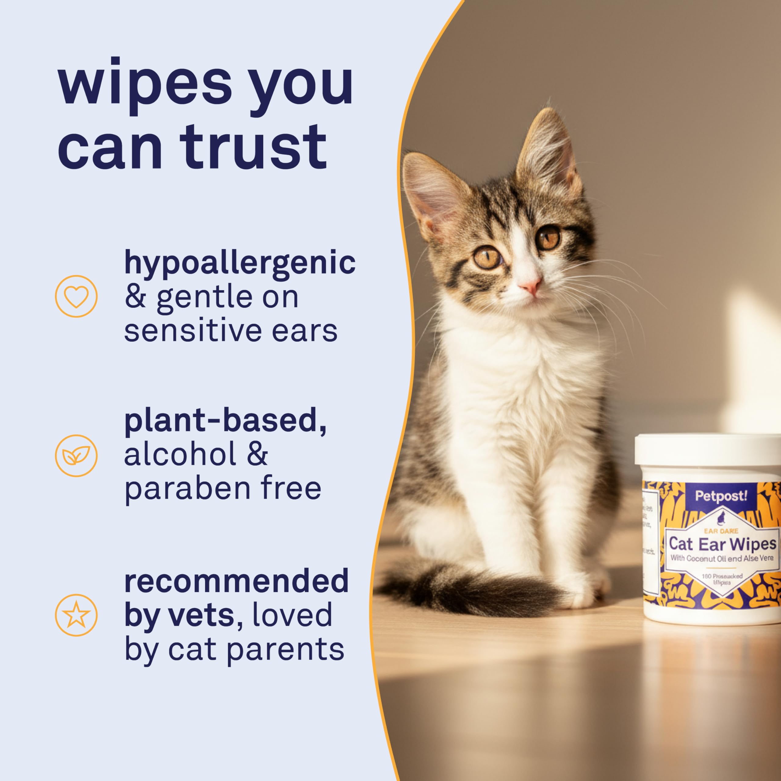 Petpost solución con aceite de coco para orejas de gato.