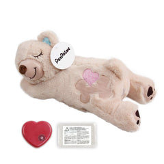 PetPrime peluche de perro con corazón pulsante para confort del cachorro.