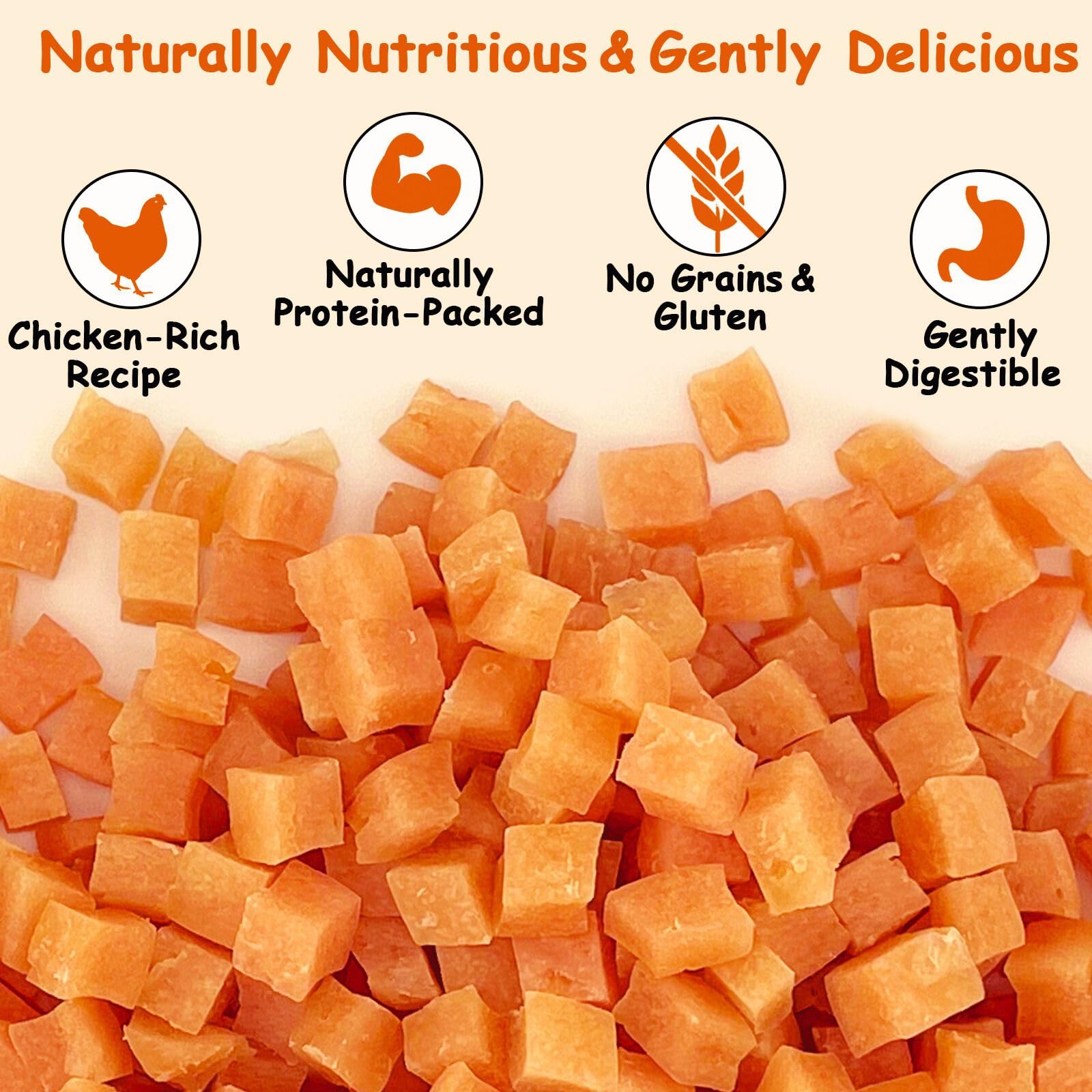 Fórmula sin granos, con ingredientes simples para perros sensibles.