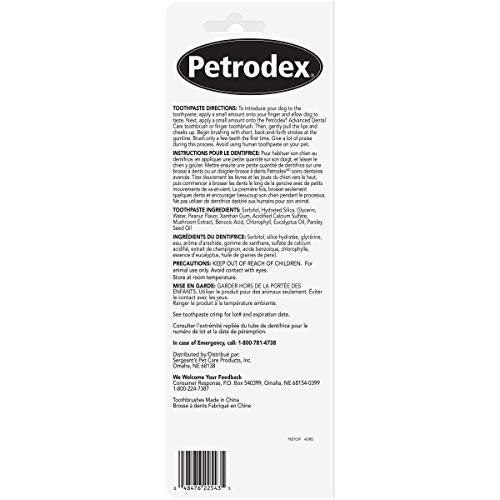 Cepillo dedo Petrodex para perros, uso cómodo y rápido.