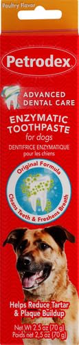 Pasta dental Petrodex para perros sin espuma facilita la limpieza.