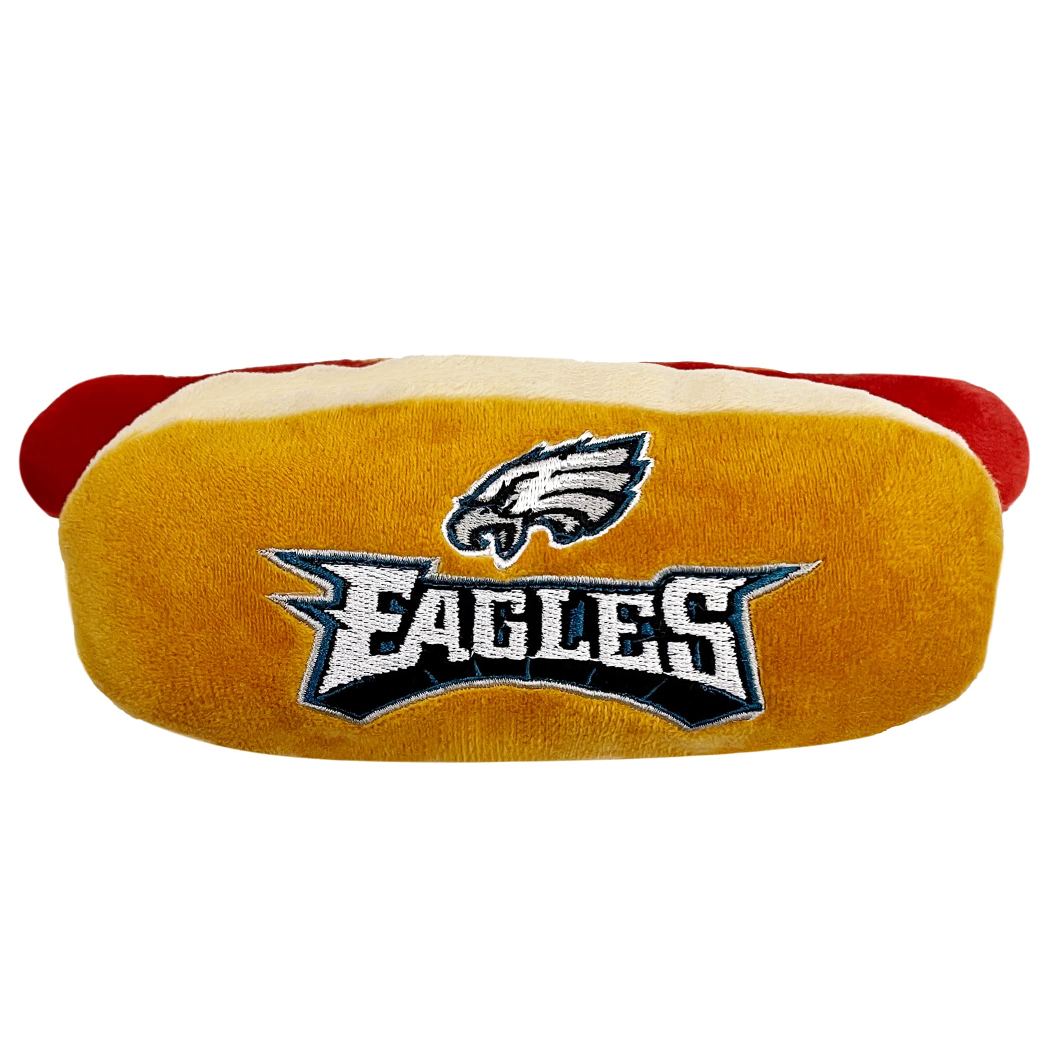 Pets First Eagles juguete perro caliente con chirri, ideal para juego diario.