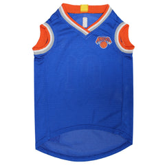 Pets First Knicks, dorso del jersey, logotipo bordado para fotos y eventos.