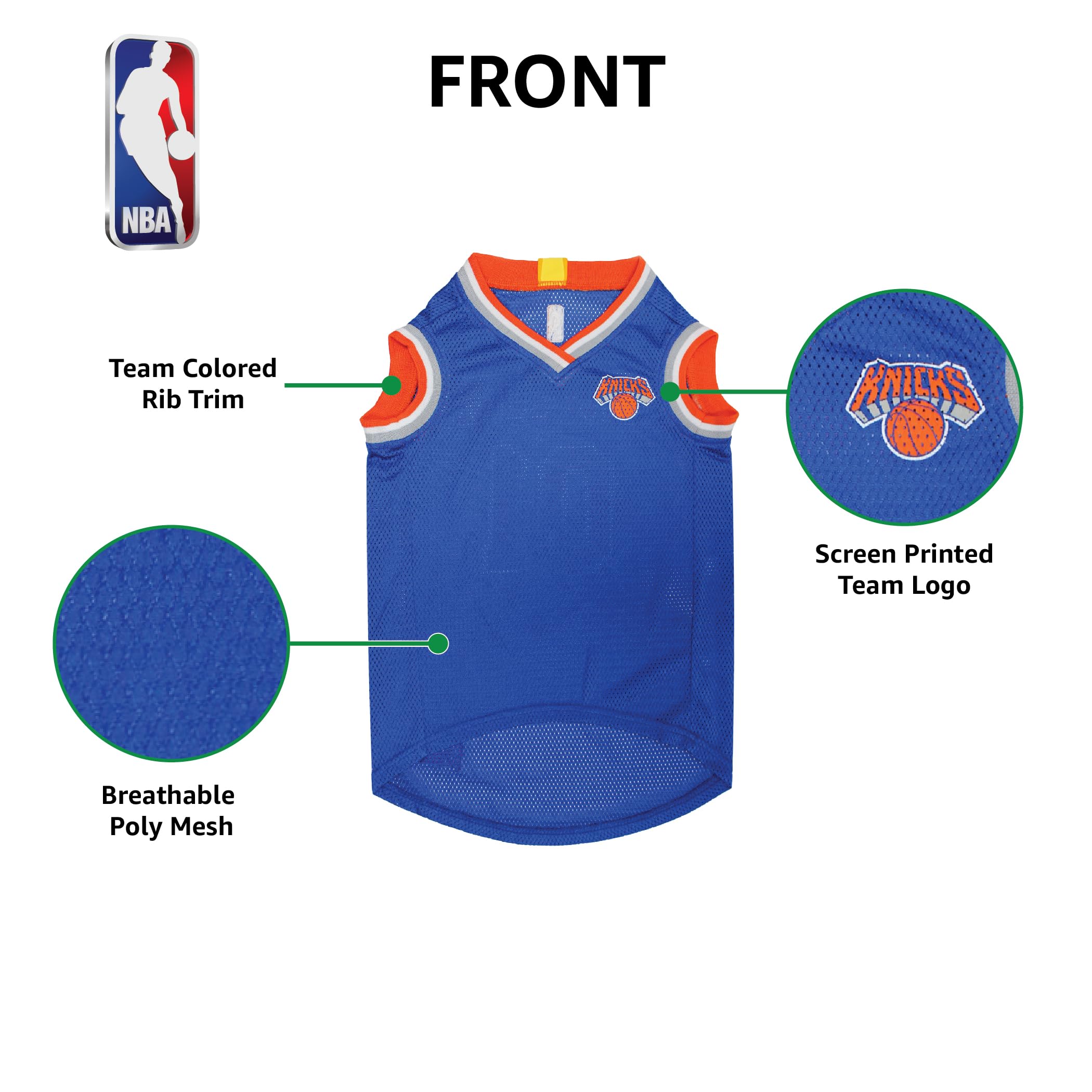Pets First Knicks tabla de tallas para elegir la talla adecuada