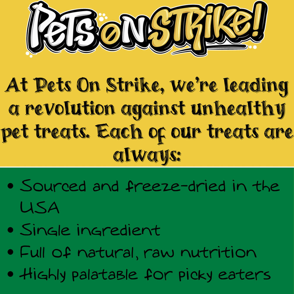 PETS ON STRIKE ingrediente único, fácil de digerir para mascotas sensibles.