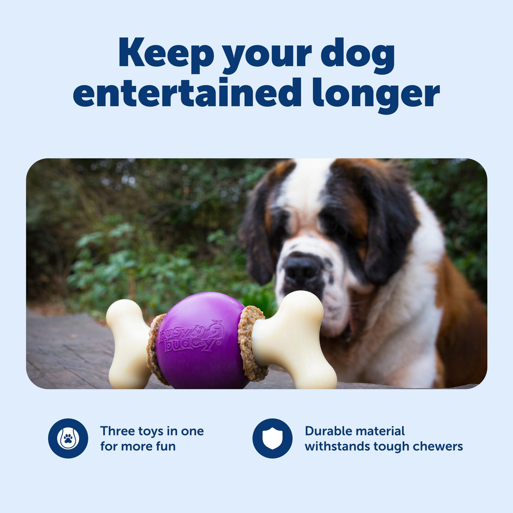 PetSafe Bouncy Bone: anillos premio recargables para masticación lenta y recompensa.