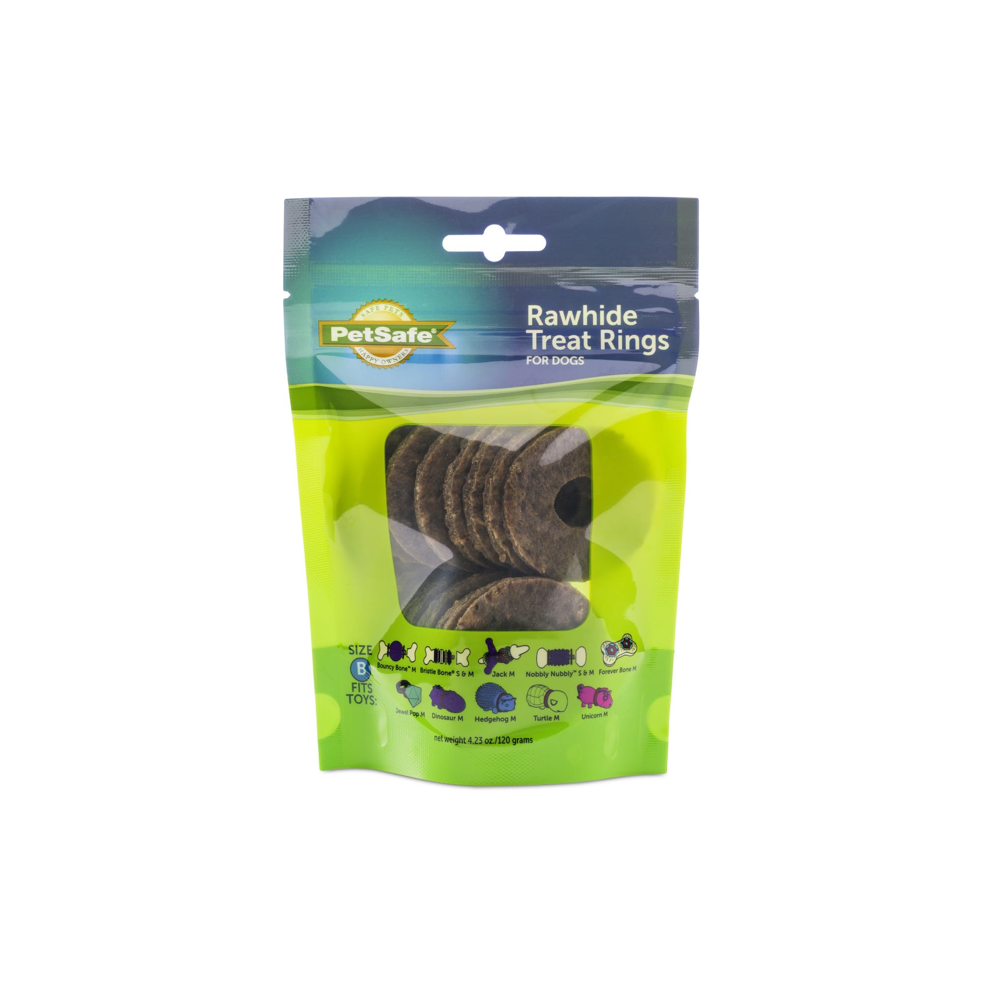 PetSafe Busy Buddy: anillos-crudo-naturales para masticación prolongada en perros.