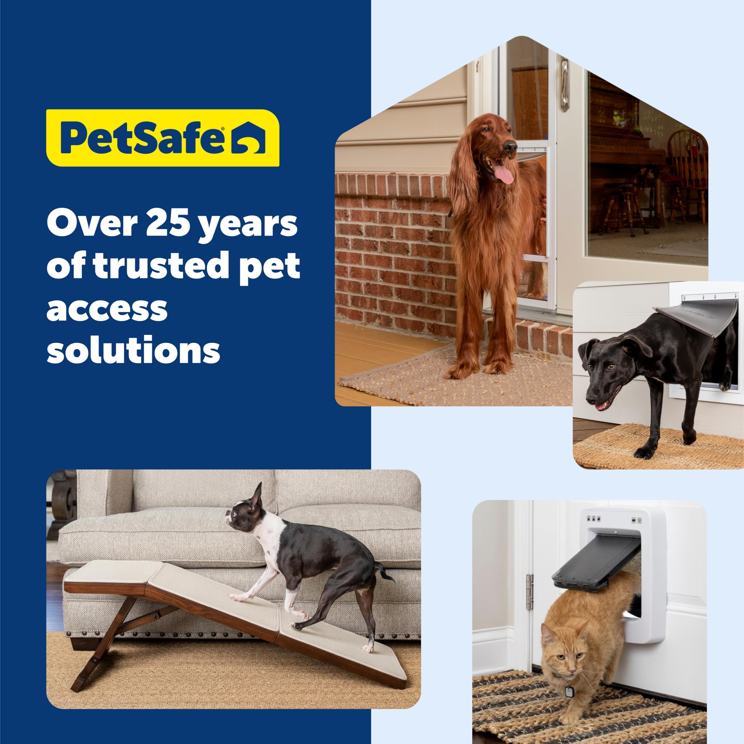 PetSafe CozyUp diseño con barandales laterales: apoyo seguro para mascotas tímidas.