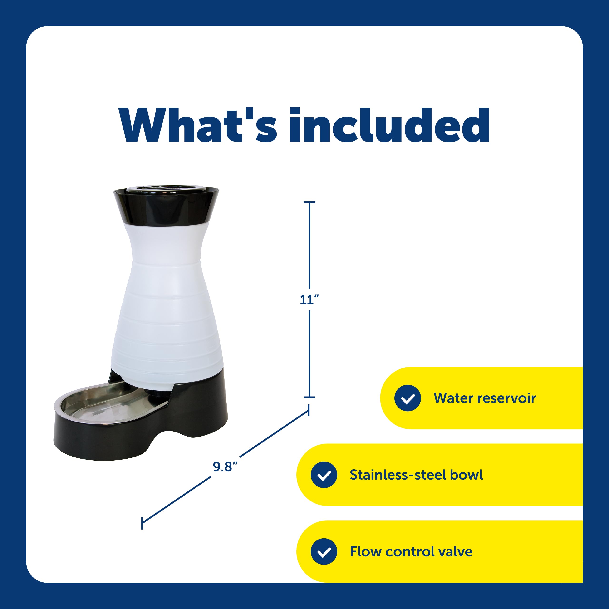 PetSafe Cuenco de acero inoxidable removible para limpieza fácil.
