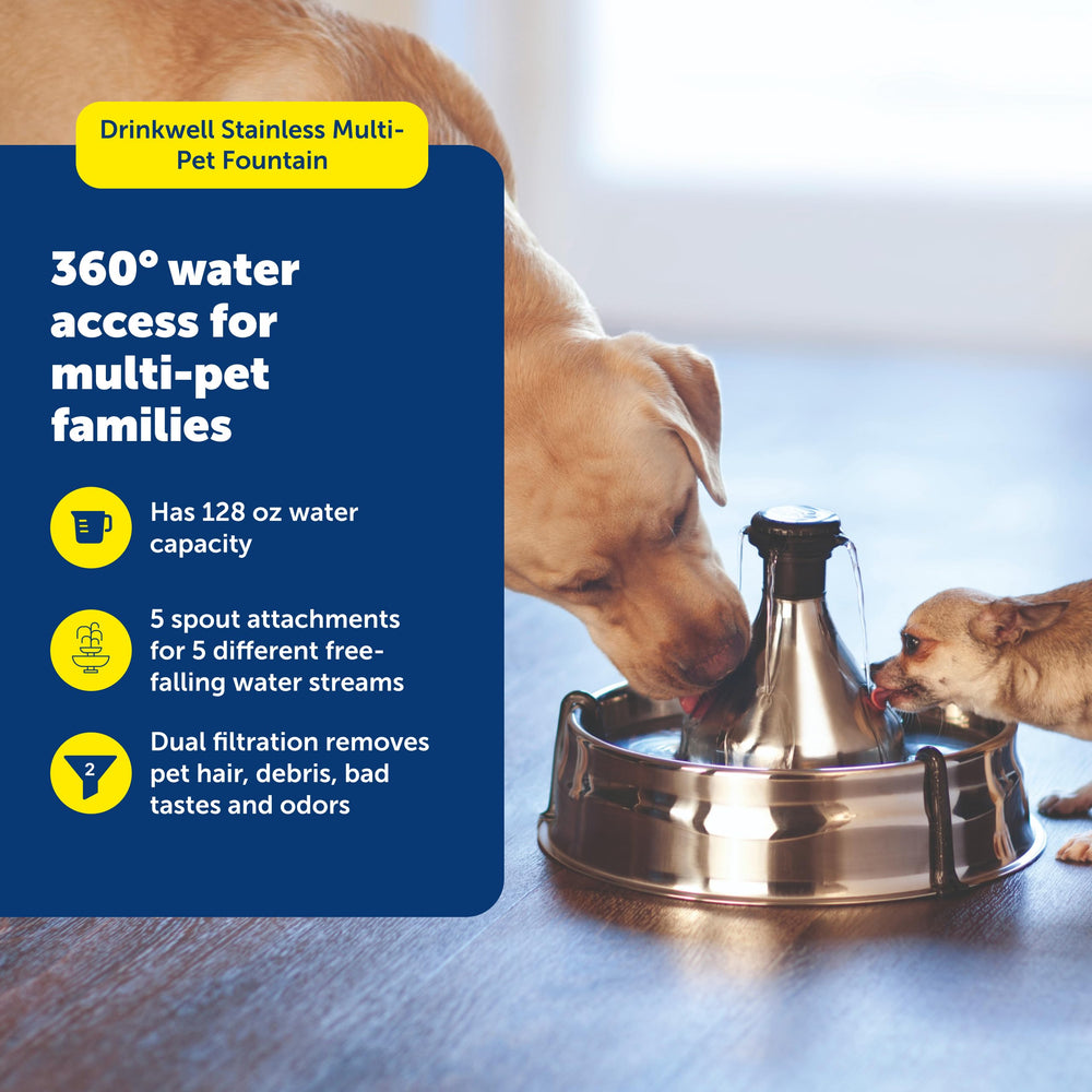 Petsafe Drinkwell 360, acceso de 360 grados para beber desde cualquier lado.