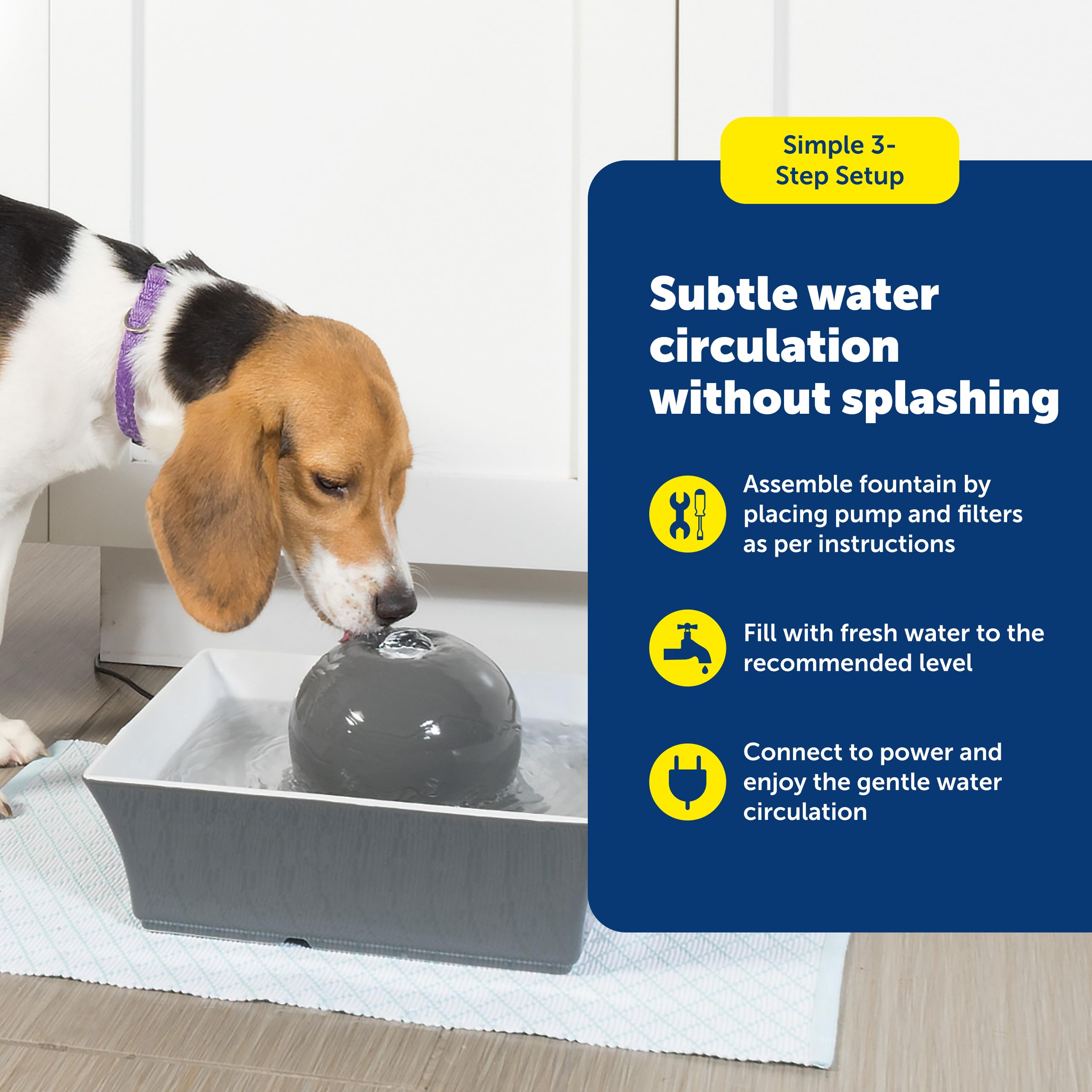PetSafe Drinkwell bomba sumergible de bajo ruido para tranquilidad.