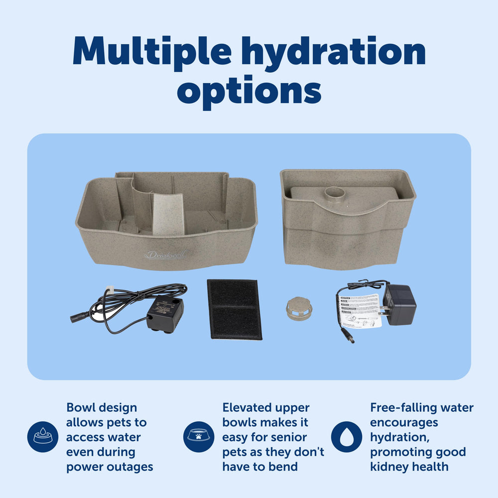 PetSafe Drinkwell Multi-Tier: bomba de circulación silenciosa para uso diario sin ruidos.