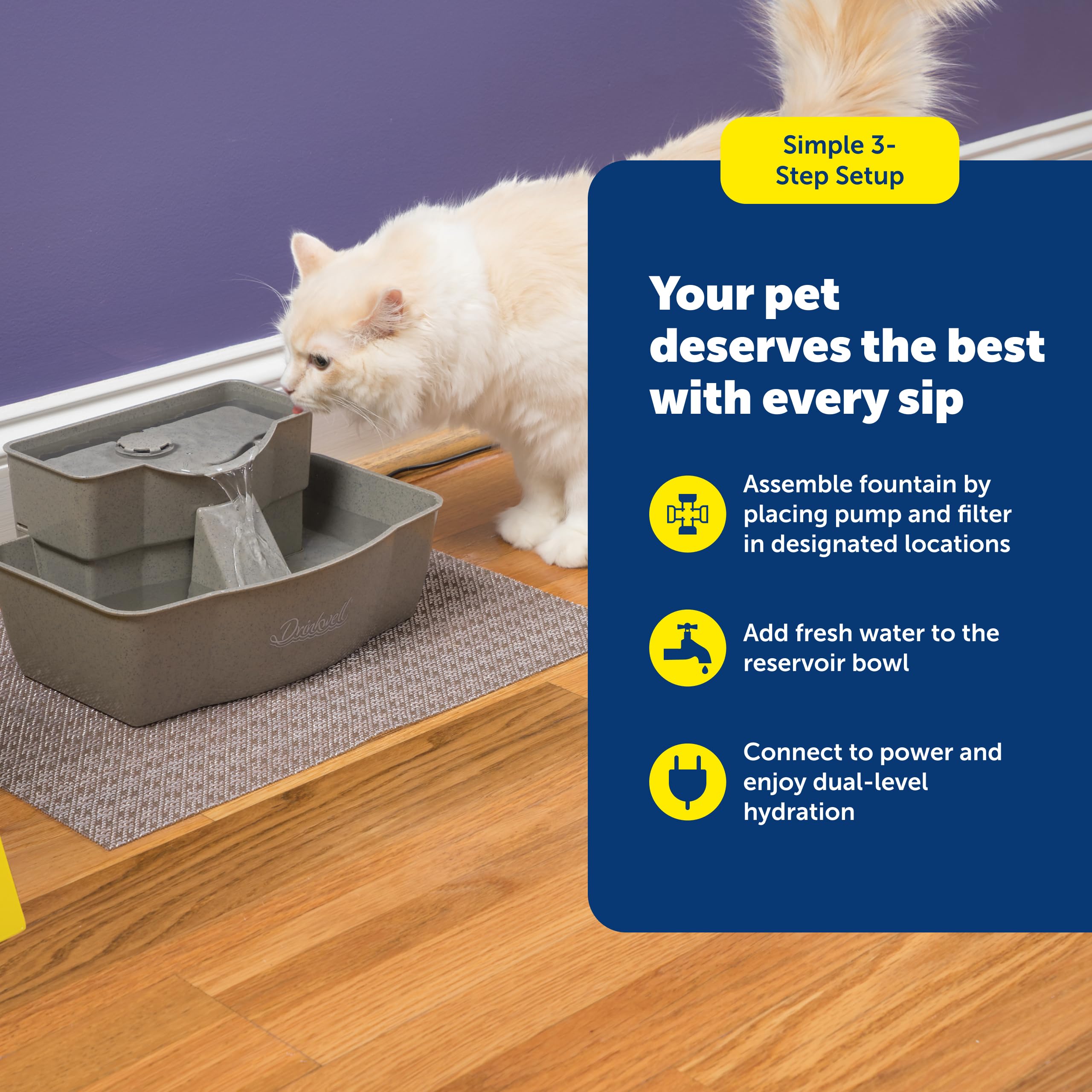 PetSafe Drinkwell Multi-Tier: capacidad de 100 onzas para hogares con varias mascotas.