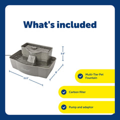 PetSafe Drinkwell Multi-Tier: filtración de carbono para agua con sabor fresco y menos olores.