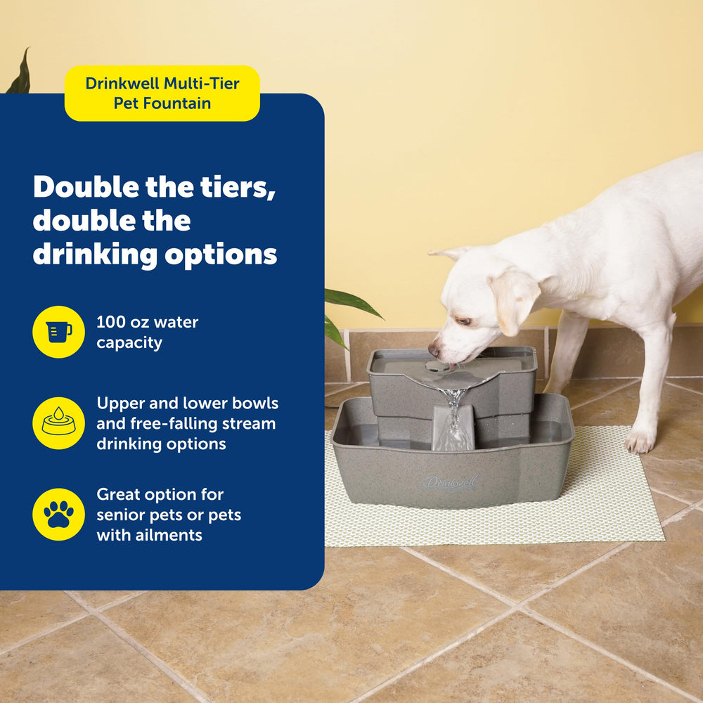 PetSafe Drinkwell Multi-Tier: flujo de agua libre que atrae a las mascotas a beber.